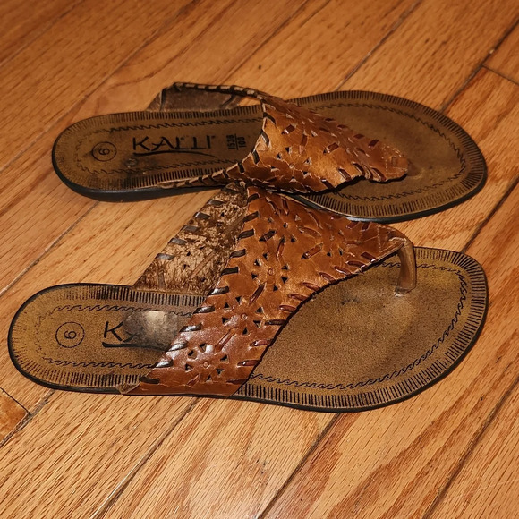 Kalli Brown Flip Flop Sandals - Picture 1 of 2